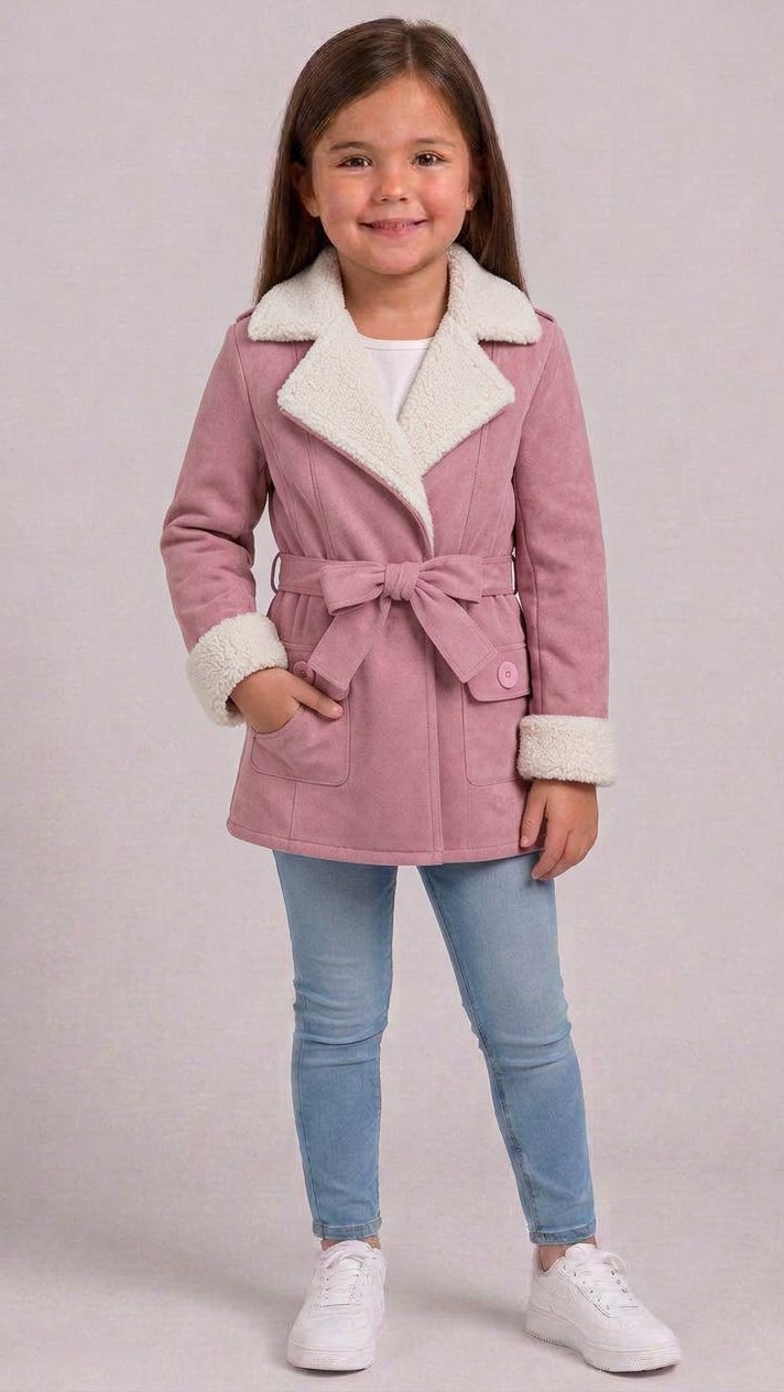 GABAN NIÑA GAMUZA ROSADO